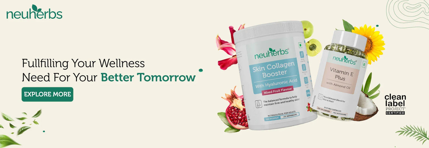 Shop Neuherbs supplements online—collagen booster and vitamin E capsules at Nutristar