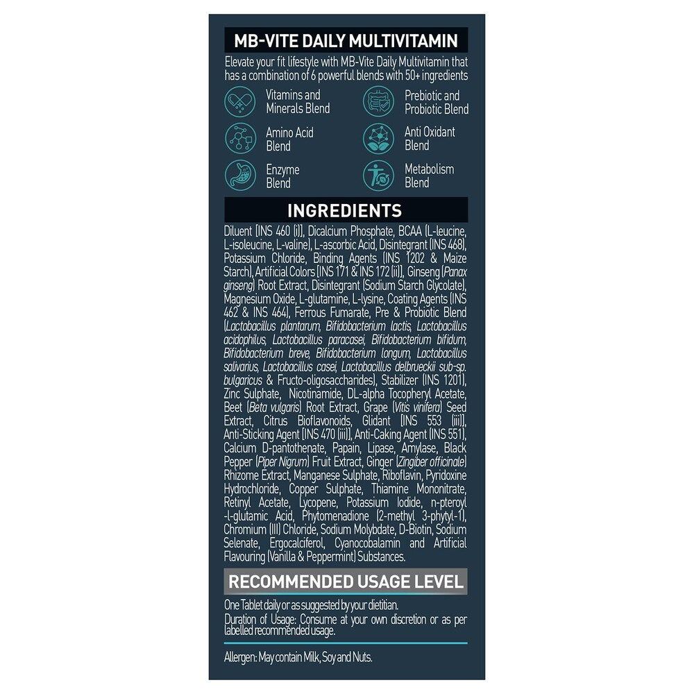 MuscleBlaze MB-VITE Daily Multivitamin - 90 Tablet