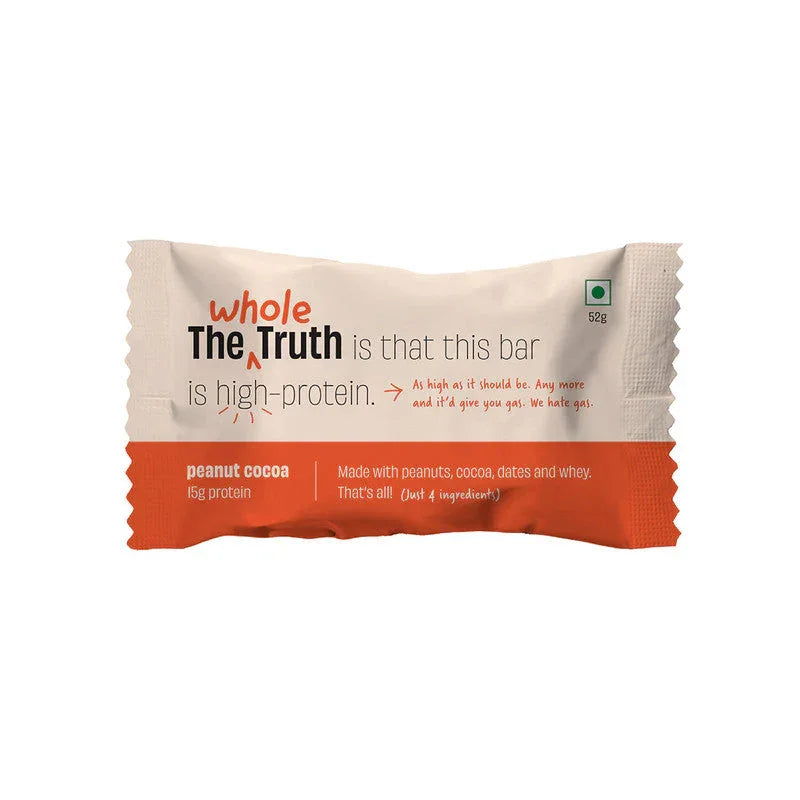 The Whole Truth - Protein Bars | Pack of 6 x 52g each | No Added Sugar | No Preservatives | No Artificial Sweeteners