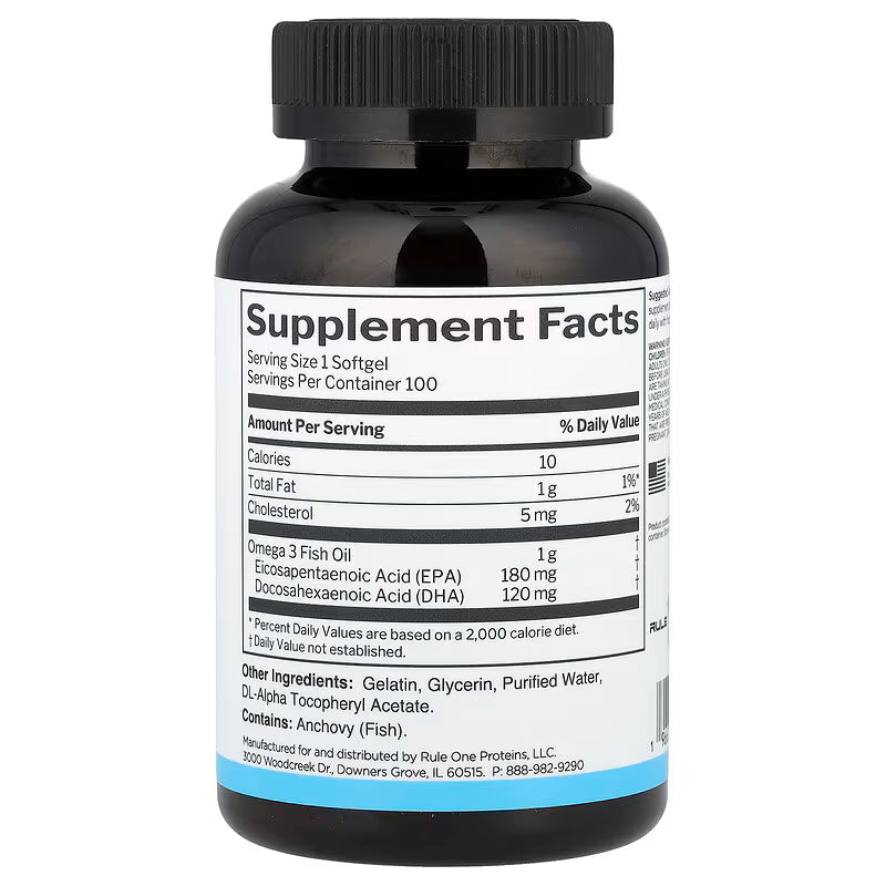 RULE1 Omega 3, 100 Softgels