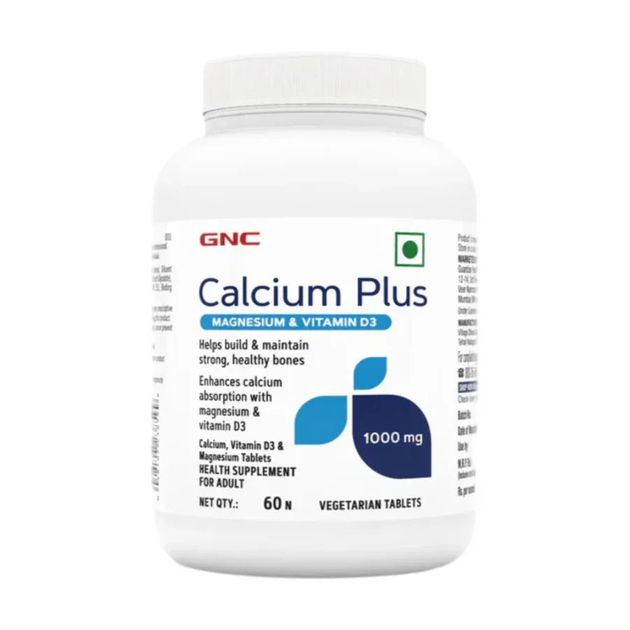GNC Calcium Plus 1000 mg with Magnesium and Vitamin D3 - 60 Tablets