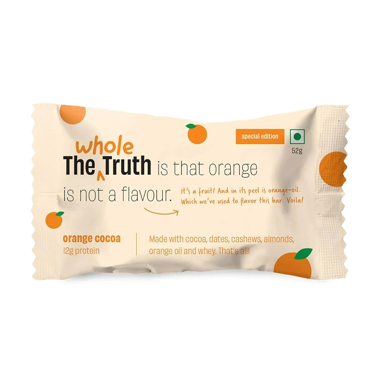 The Whole Truth - Protein Bars | Pack of 6 x 52g each | No Added Sugar | No Preservatives | No Artificial Sweeteners