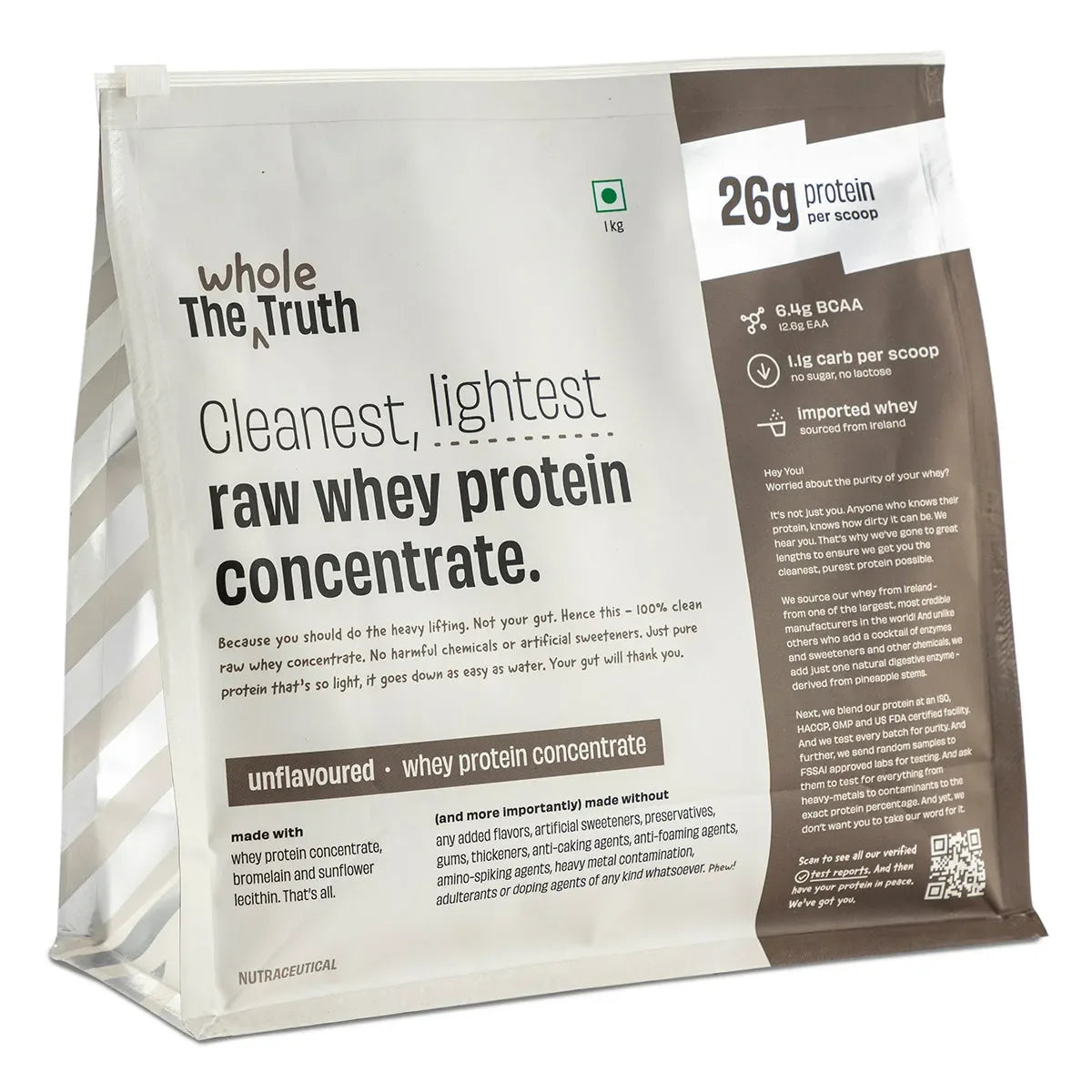 The Whole Truth 26g Whey Protein Concentrate - 1kg