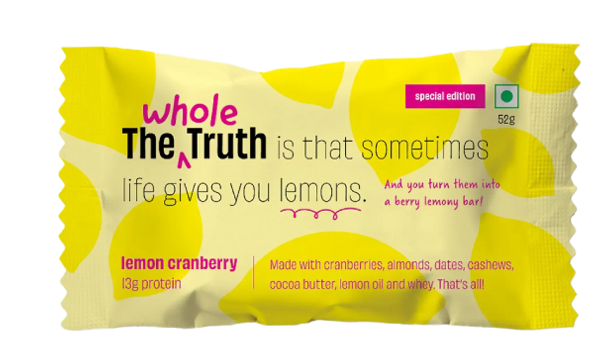 The Whole Truth - Protein Bars | Pack of 6 x 52g each | No Added Sugar | No Preservatives | No Artificial Sweeteners