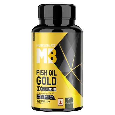 MuscleBlaze Fish Oil Gold 60 Capsules (with Higher Strength EPA & DHA )
