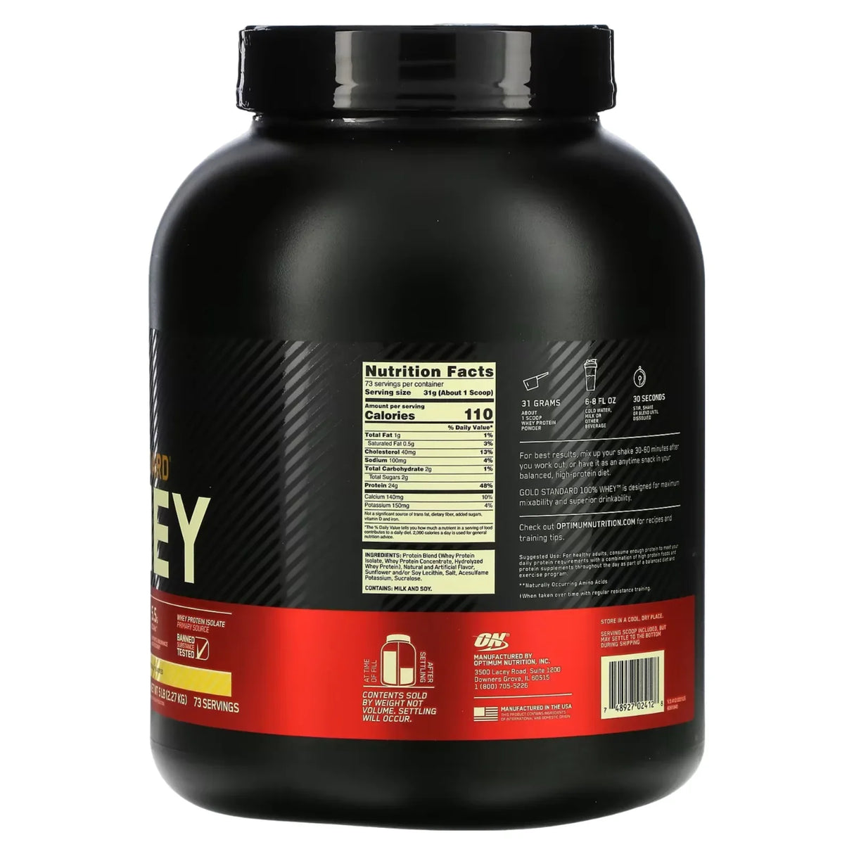 Optimum Nutrition (ON) Gold Standard 100% Whey 5 Lbs