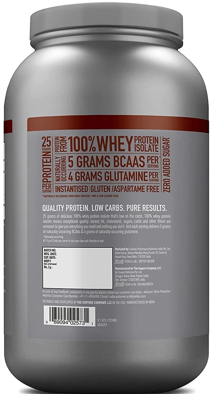 Isopure Low Carb 100% Whey Protein Isolate -2.2 Lbs ( 1 kg )