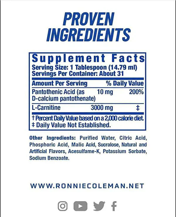 Ronnie Coleman Signature Series L-Carnitine XS 3000 Liquid , 473ml (16oz)