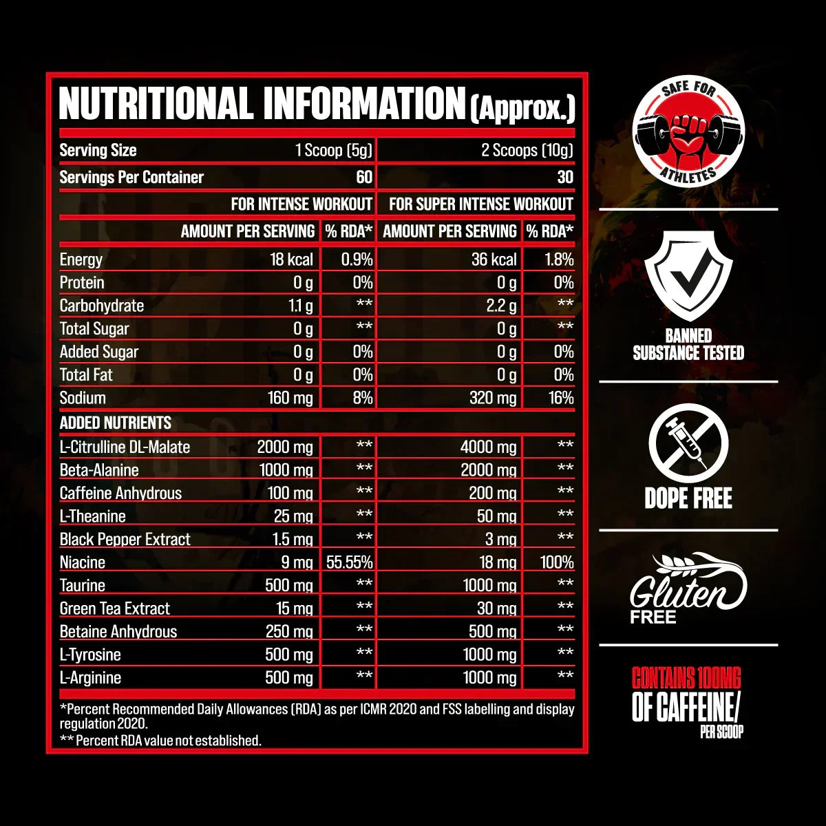 Big muscles Nutrition Karnage Pre-workout, 60 Servings