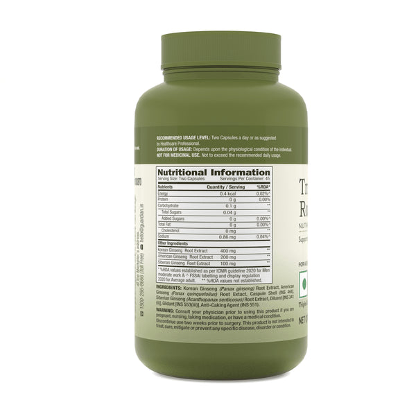 GNC Herbal Plus Triple Ginseng Root - 90 Capsules