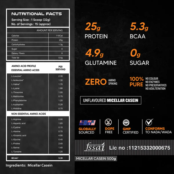 AS-IT-IS Nutrition Micellar Casein 500 Gm