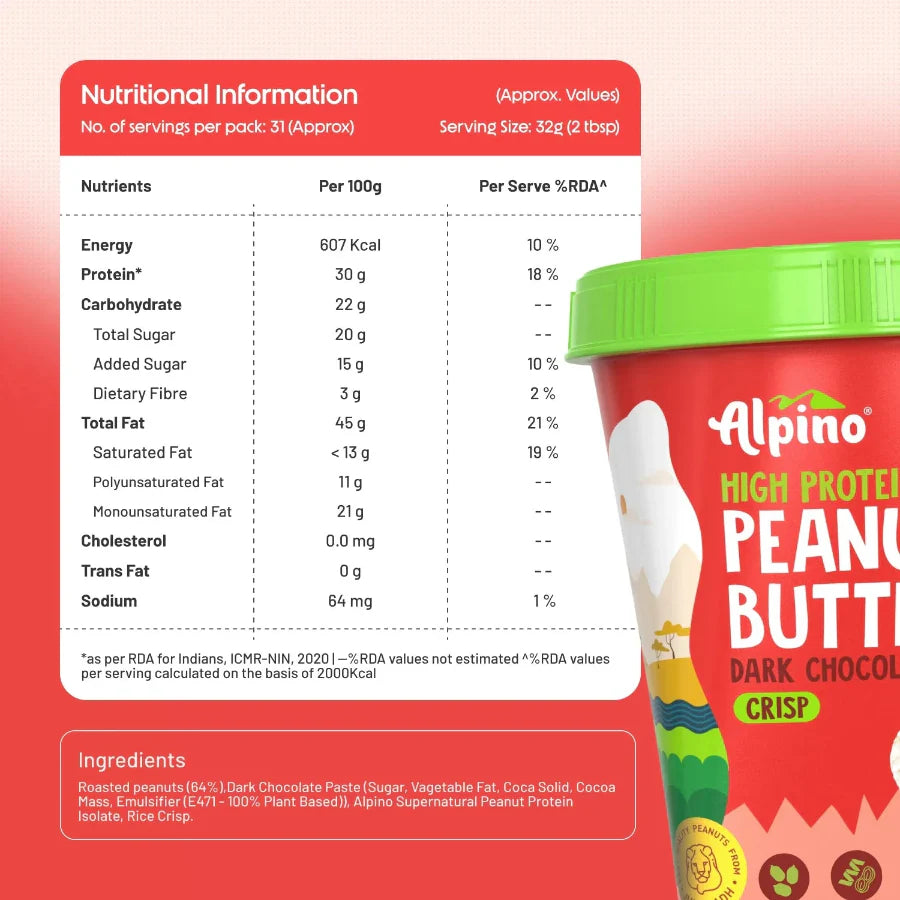 Alpino High Protein Peanut Butter- 1 Kg