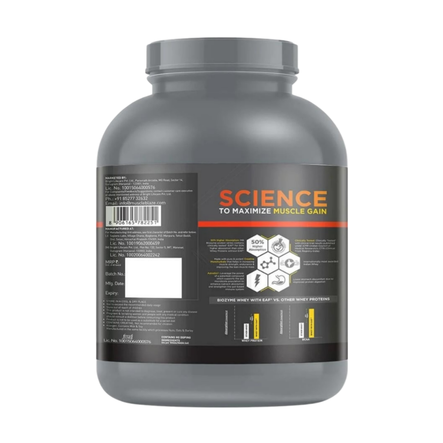 MuscleBlaze Biozyme Performance Whey Protein PR - 4.4 Lbs