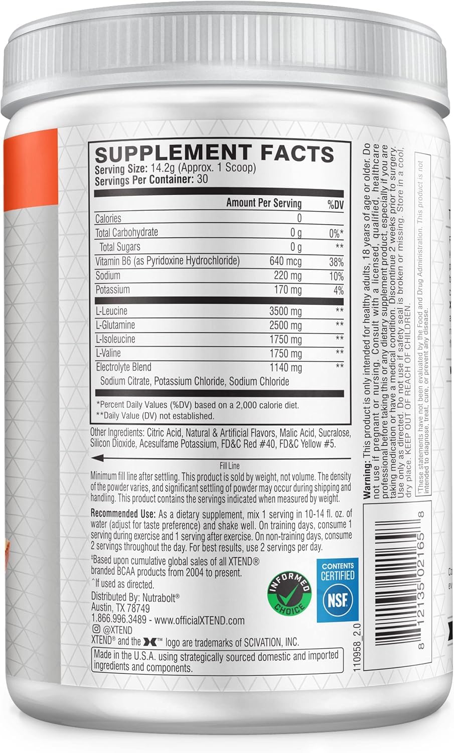 Xtend Original BCAAs Powder - 30 Servings