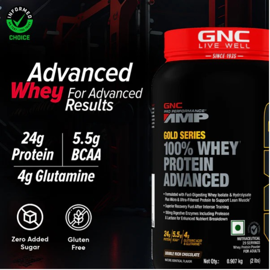 GNC AMP Gold 100% Whey Protein Advanced - 2 Lbs