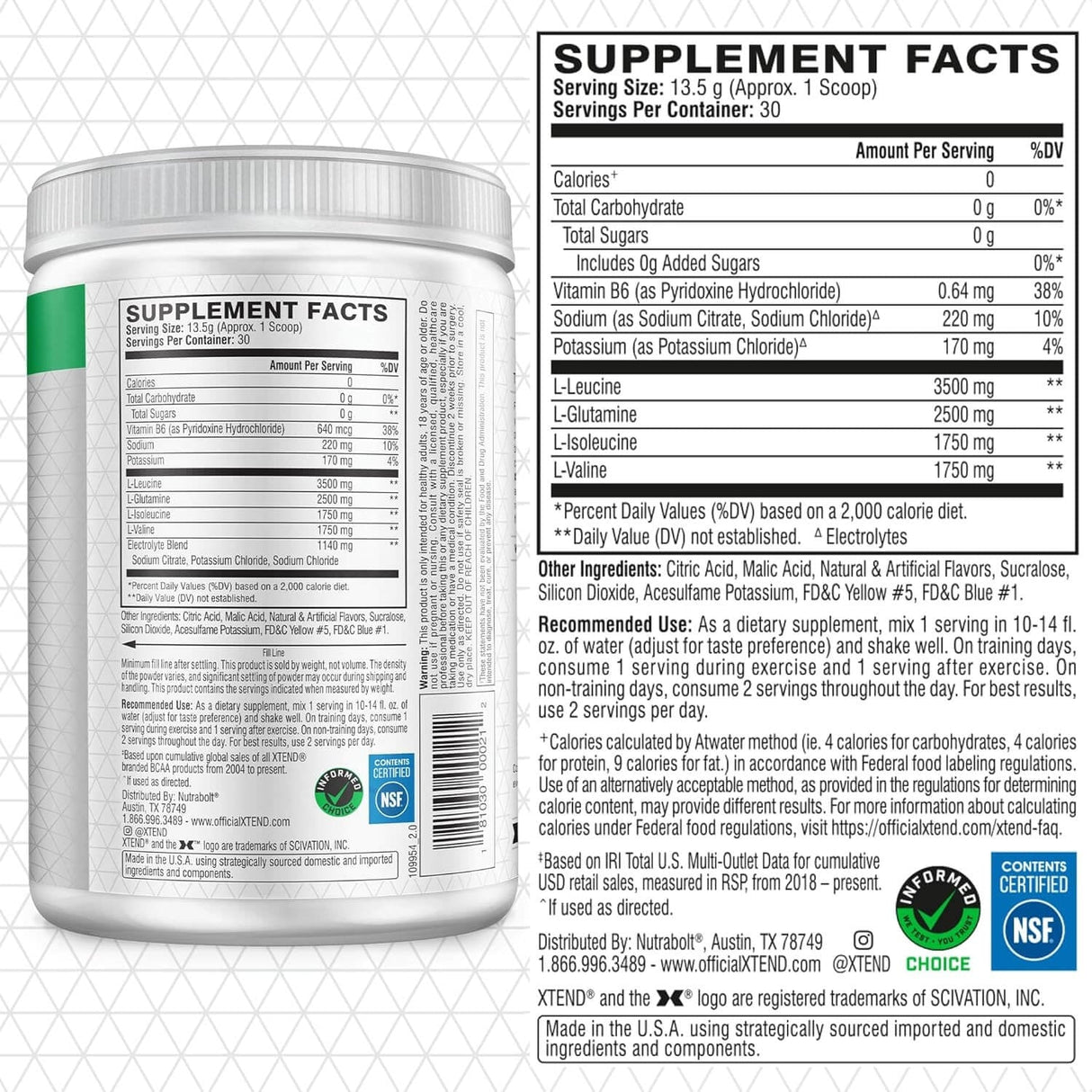 Xtend Original BCAAs Powder - 30 Servings