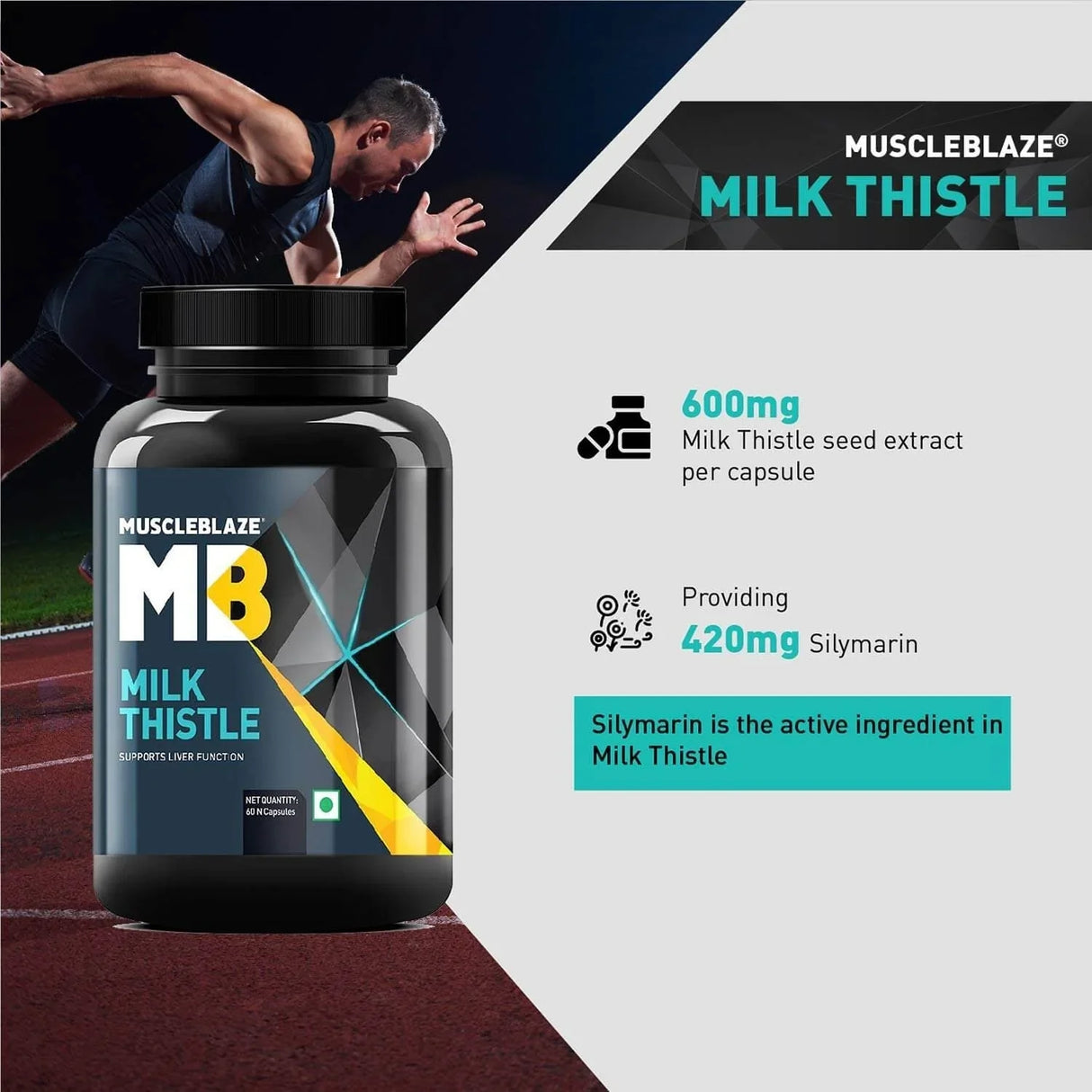 MuscleBlaze Milk Thistle Support Liver Health - 60 Capsules