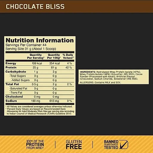 Optimum Nutrition (ON) Gold Standard 100% Isolate - 3 Lbs