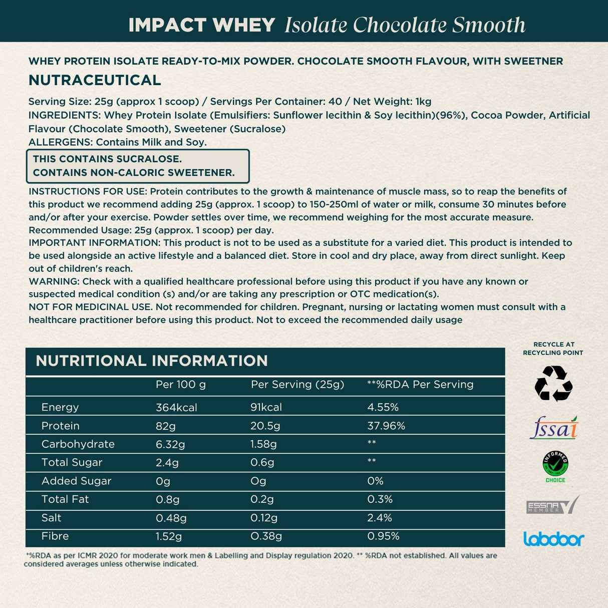 MyProtein Impact Whey Protein 1 kg
