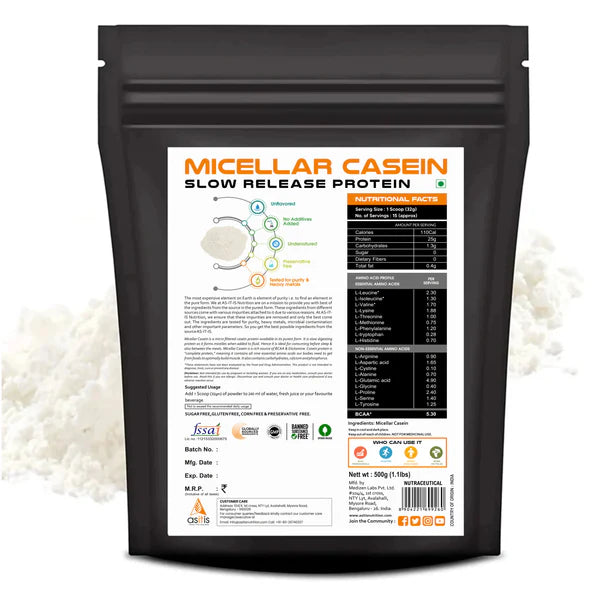 AS-IT-IS Nutrition Micellar Casein 500 Gm