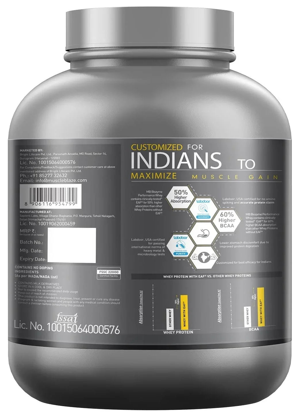 MuscleBlaze Biozyme Performance Whey - 4.4 Lbs