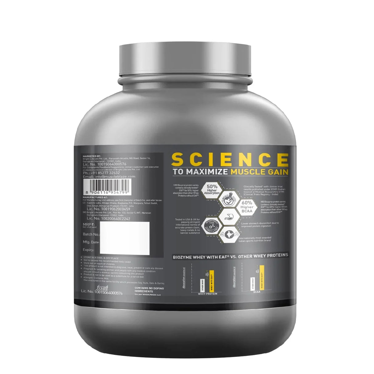 MuscleBlaze Biozyme Performance Whey - 4.4 Lbs