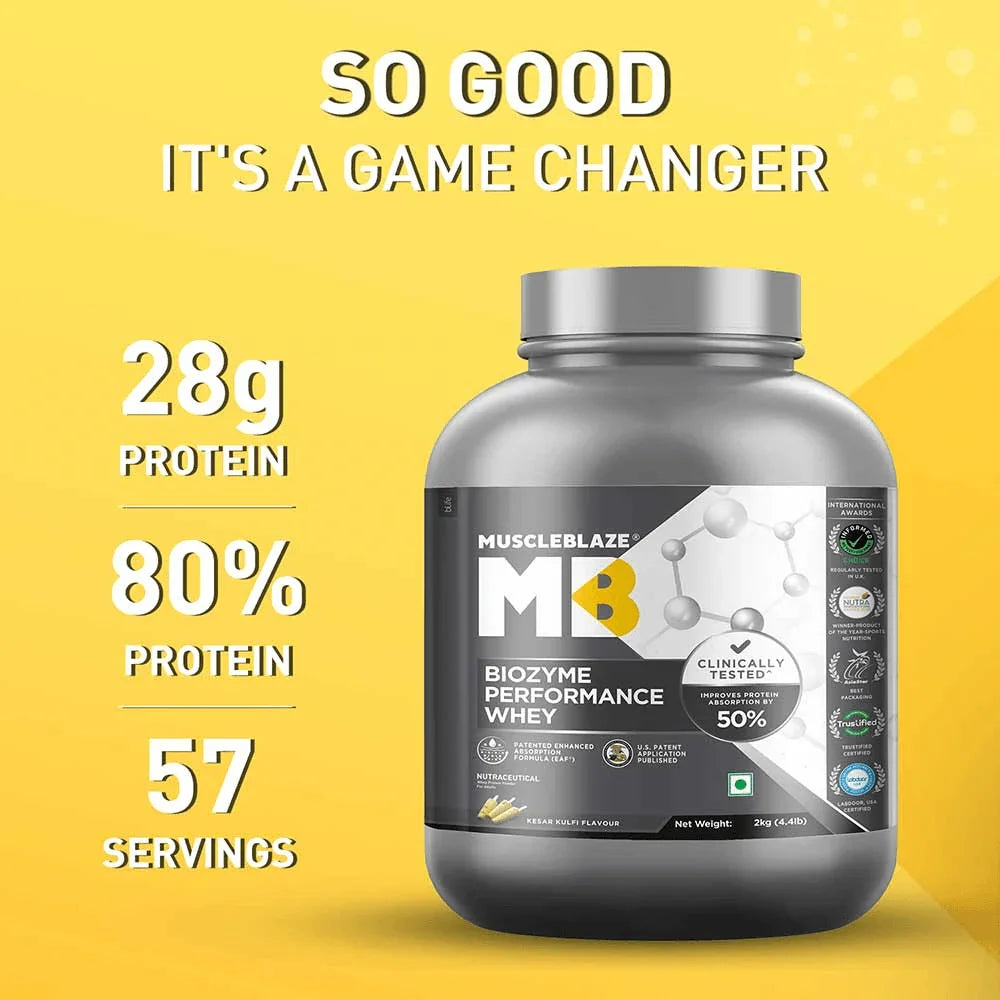 MuscleBlaze Biozyme Performance Whey - 4.4 Lbs