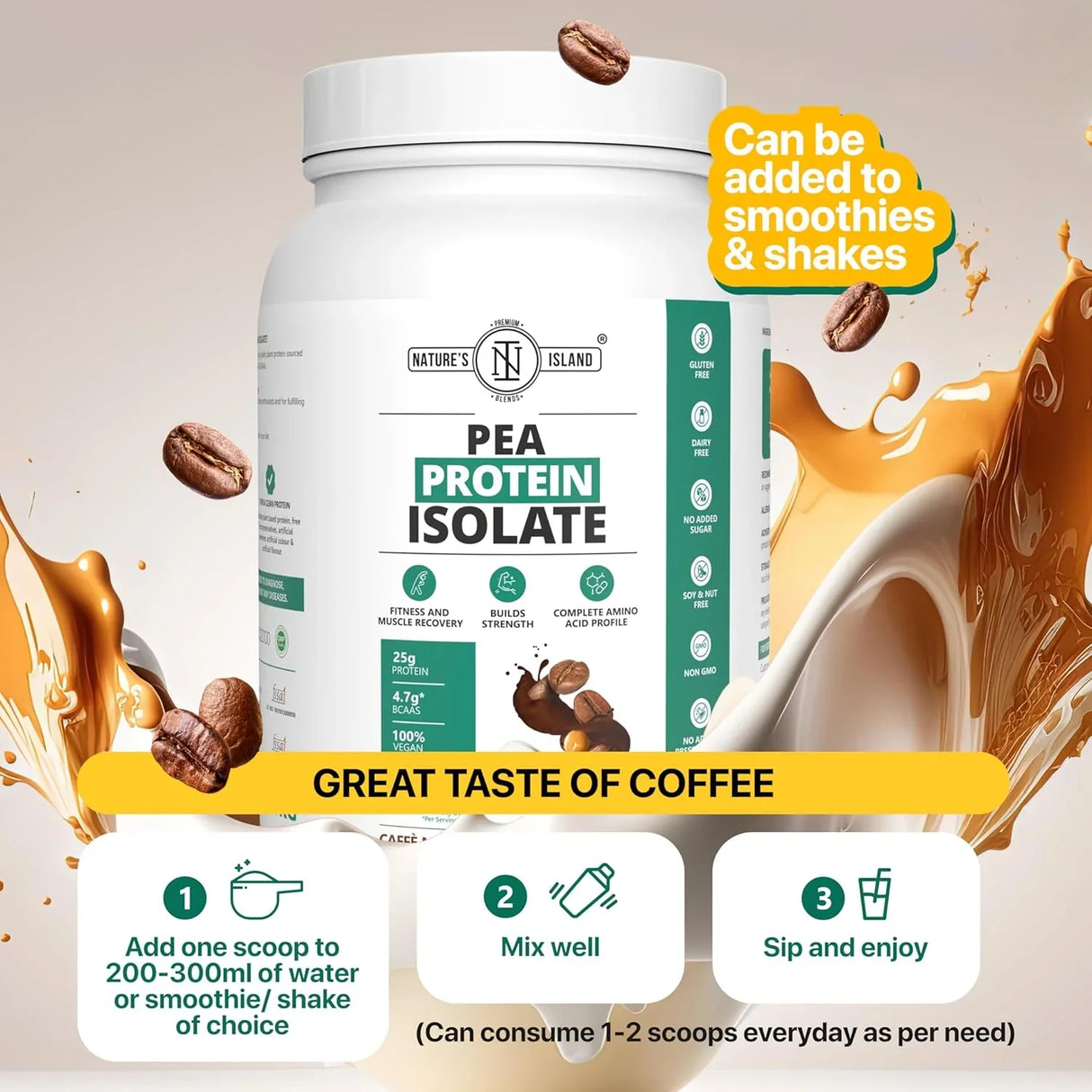 Nature's Island Plant Based Vegan Pea Protein Isolate - 1 Kg