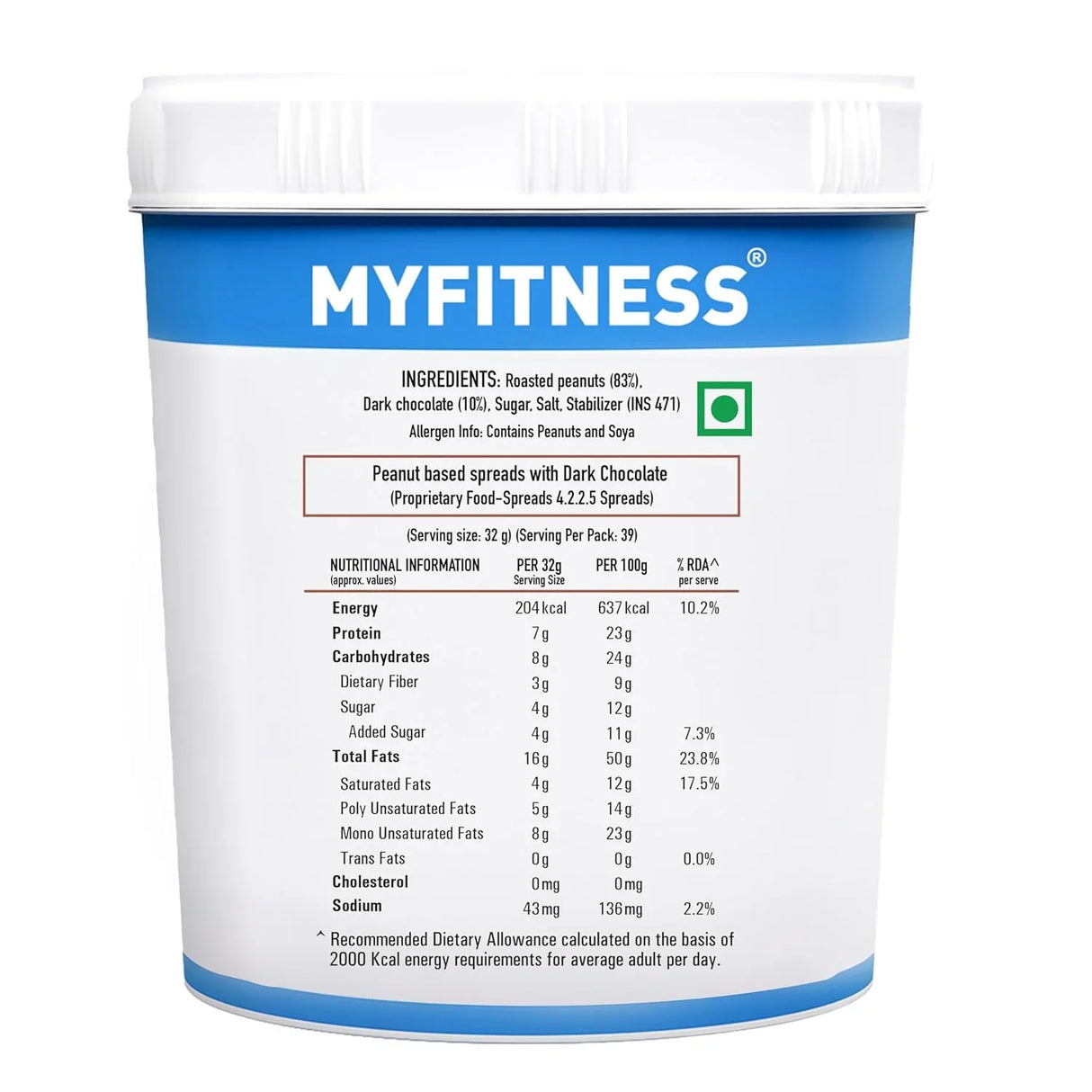 MyFitness Chocolate Peanut Butter - 1250g