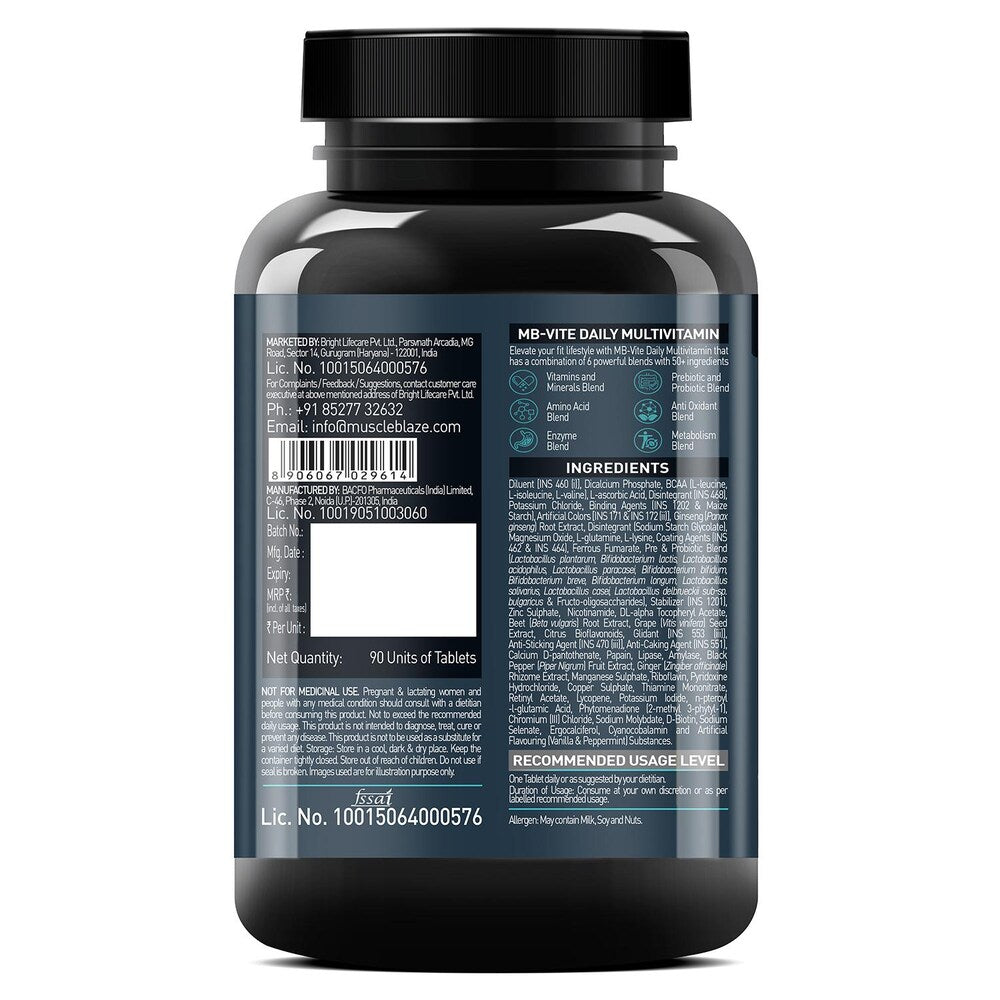 MuscleBlaze MB-VITE Daily Multivitamin - 90 Tablet