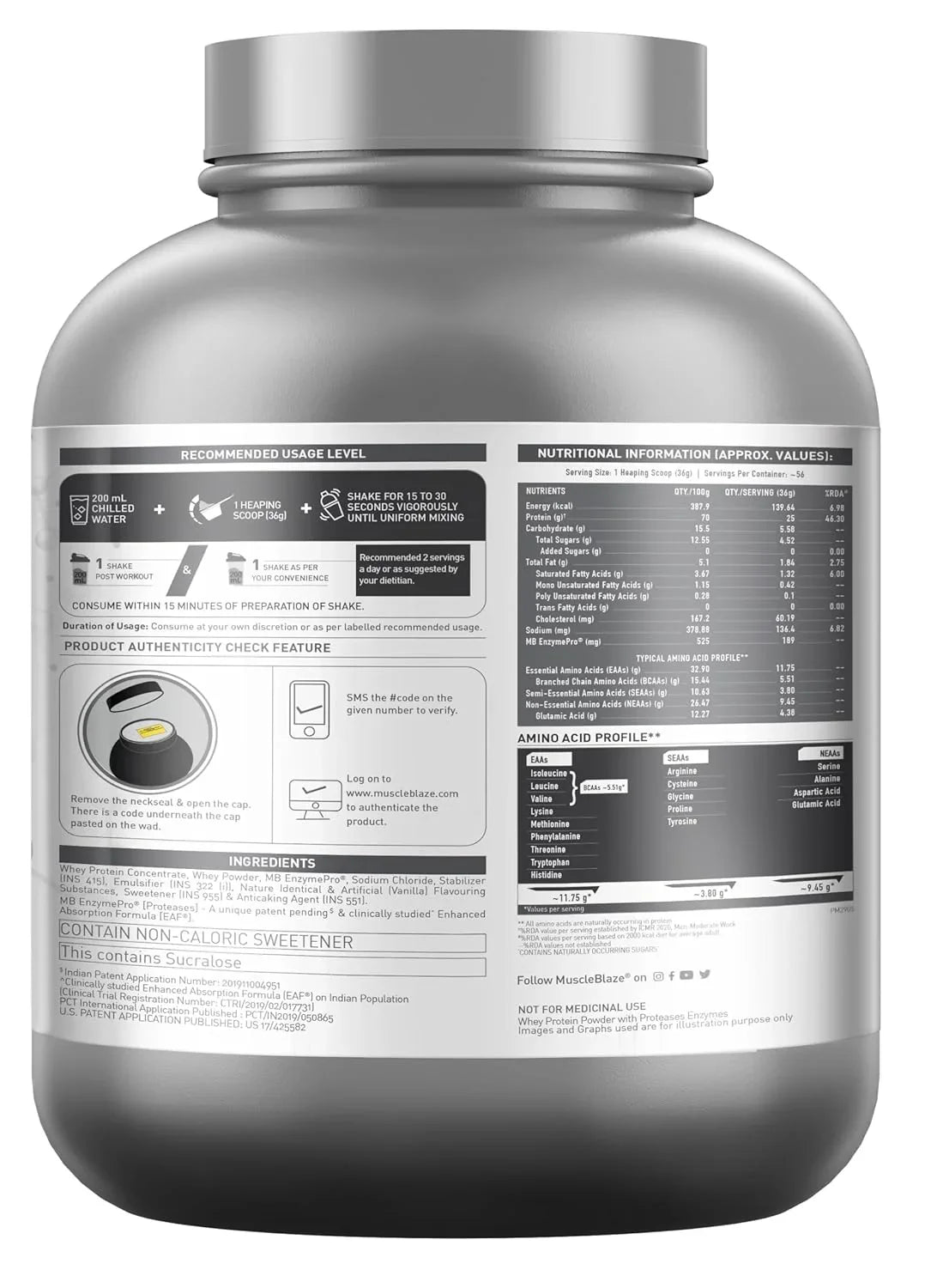 MuscleBlaze Biozyme Performance Whey - 4.4 Lbs