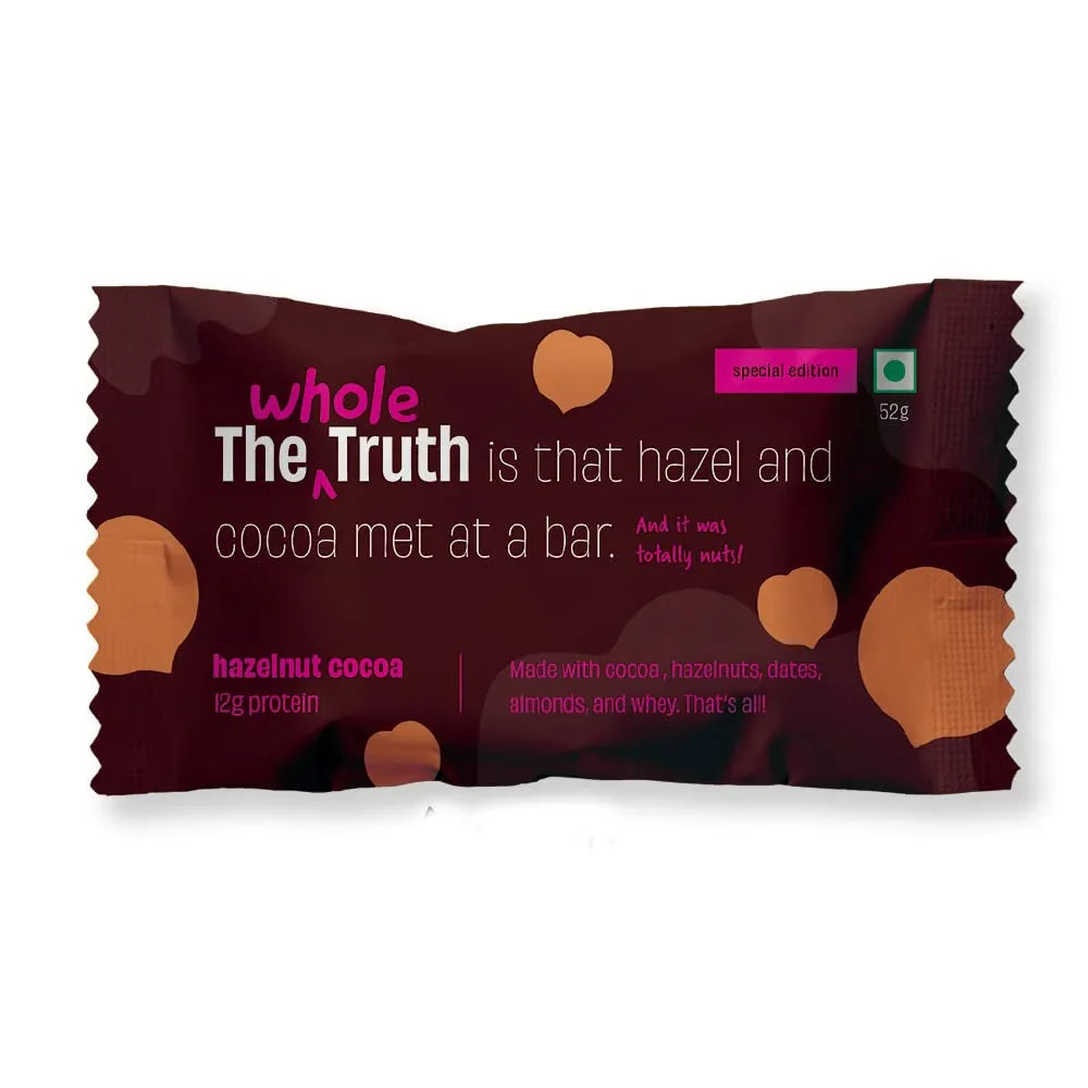 The Whole Truth - Protein Bars | Pack of 6 x 52g each | No Added Sugar | No Preservatives | No Artificial Sweeteners