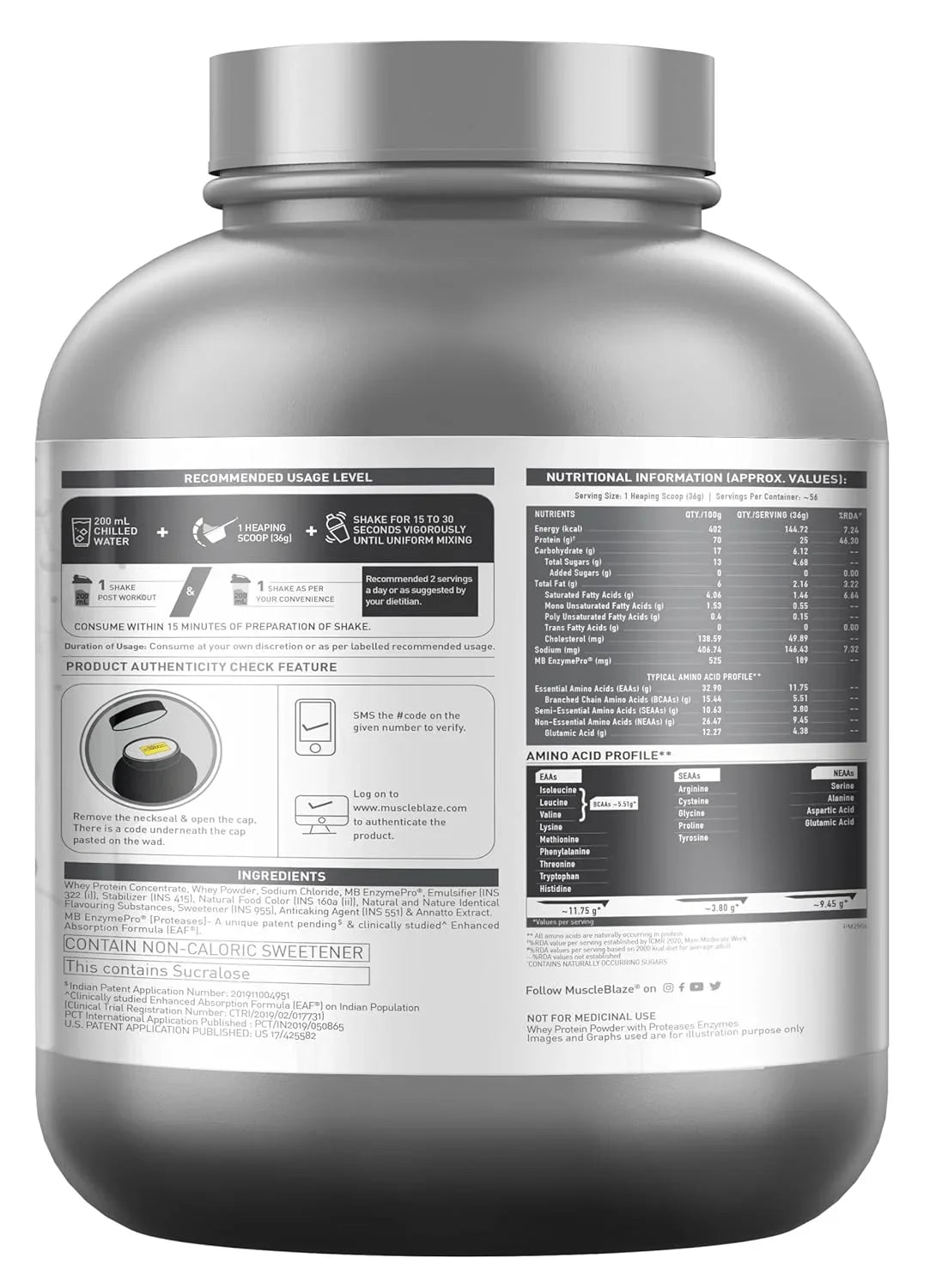 MuscleBlaze Biozyme Performance Whey - 4.4 Lbs