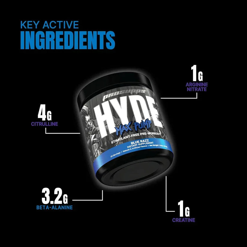 ProSupps Hyde Max Pump, Stim-Free Pre-Workout - 30 Servings