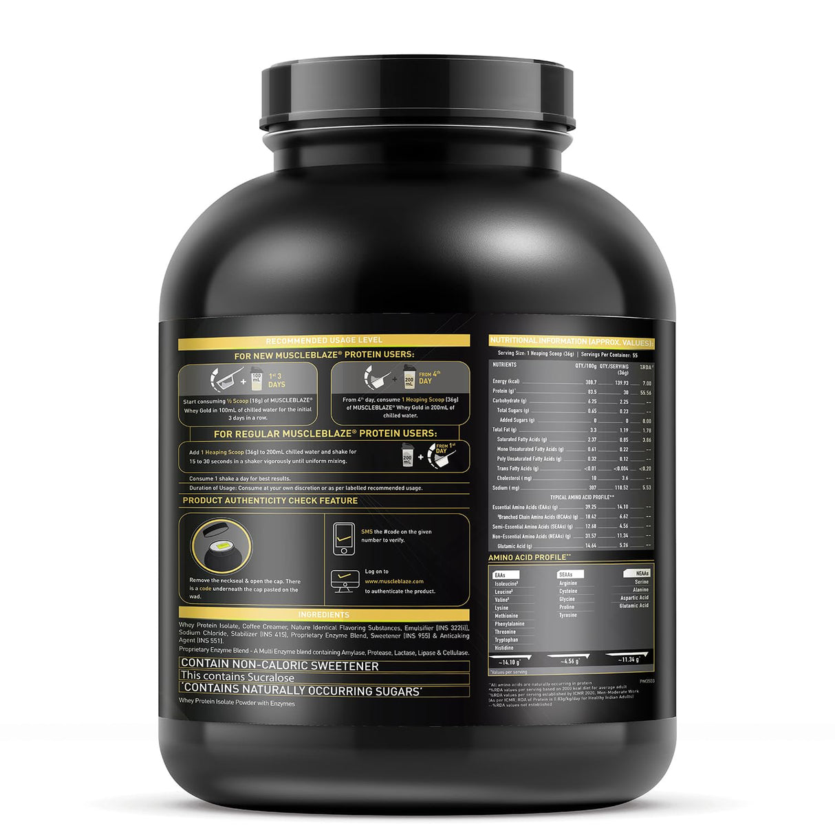 MuscleBlaze Whey Gold 100% Whey Isolate 2 Kg