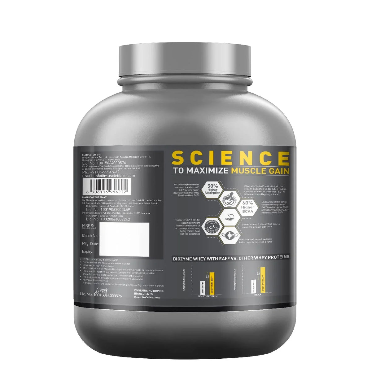 MuscleBlaze Biozyme Performance Whey - 4.4 Lbs