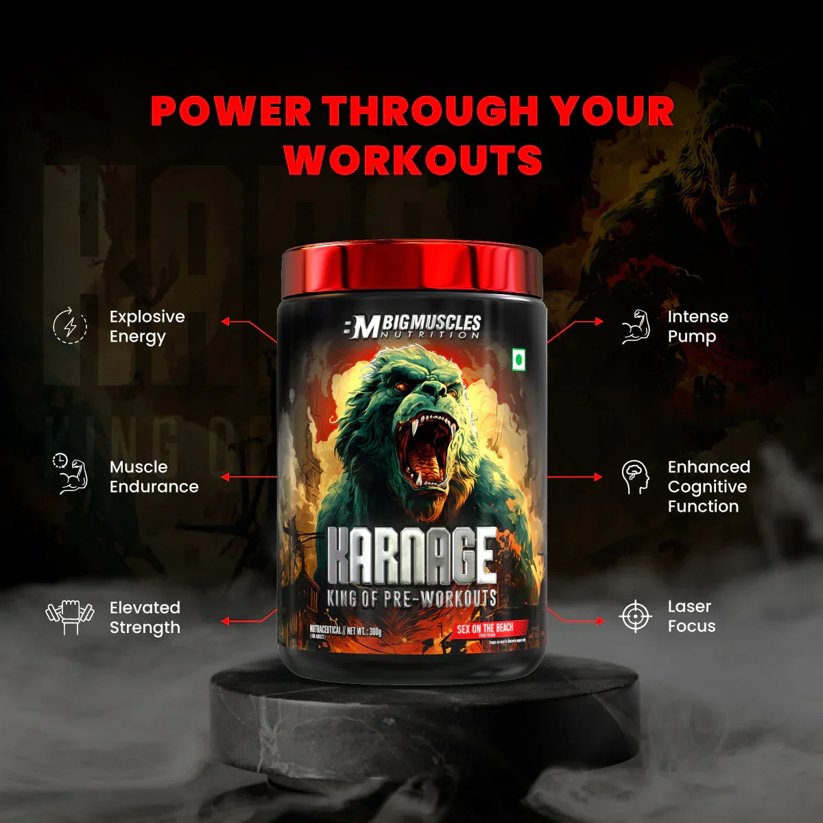 Big muscles Nutrition Karnage Pre-workout, 60 Servings