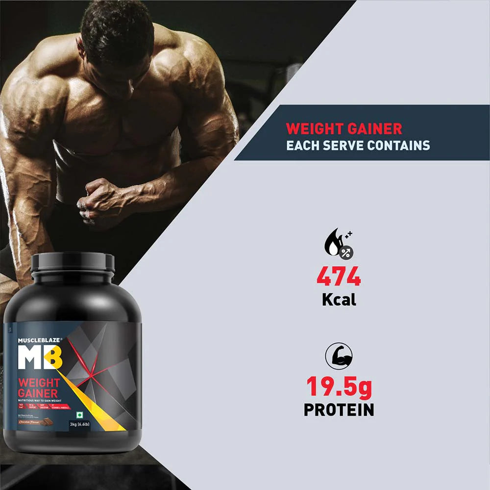 MuscleBlaze Weight Gainer with Added Digezyme, 6.6 Lbs