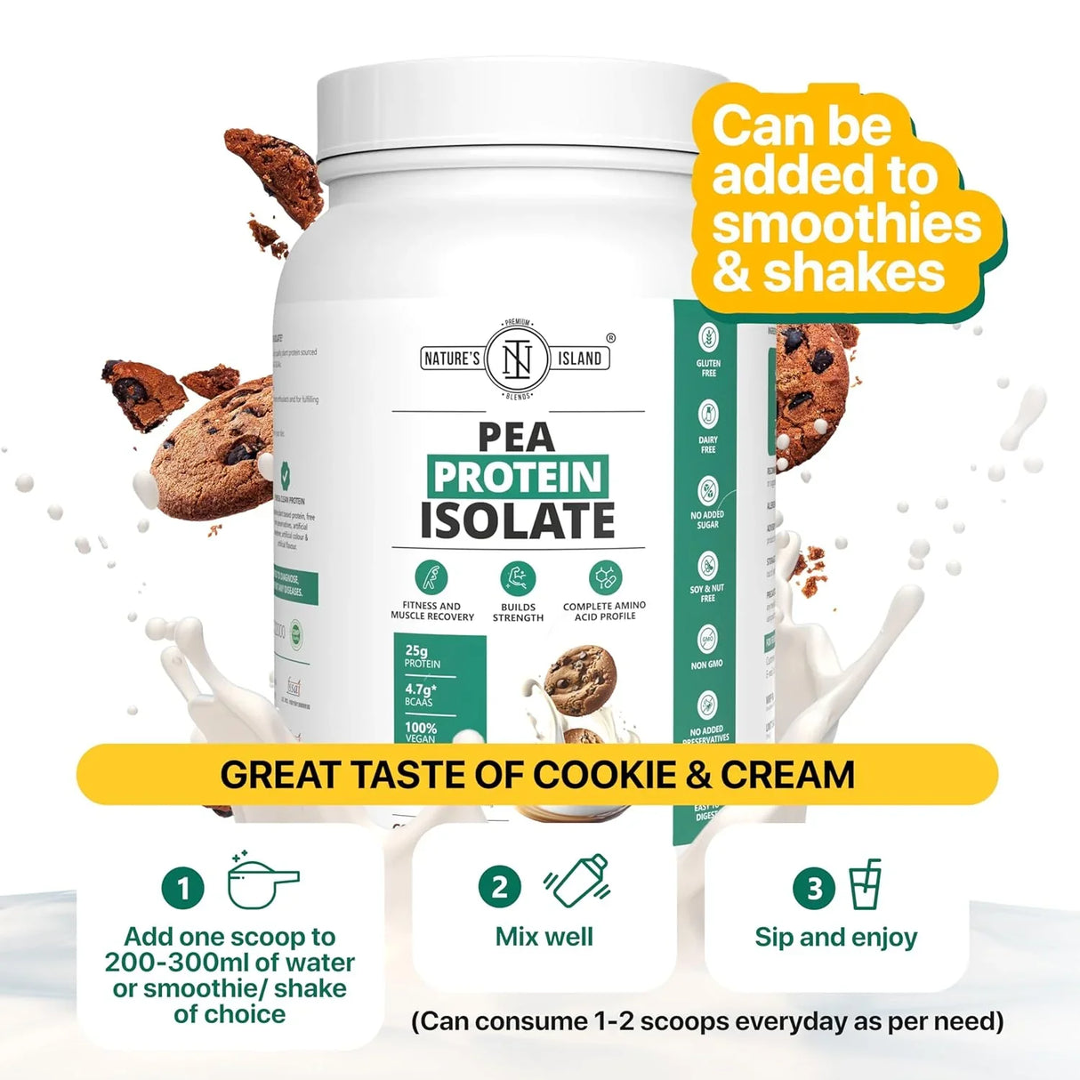 Nature's Island Plant Based Vegan Pea Protein Isolate - 1 Kg