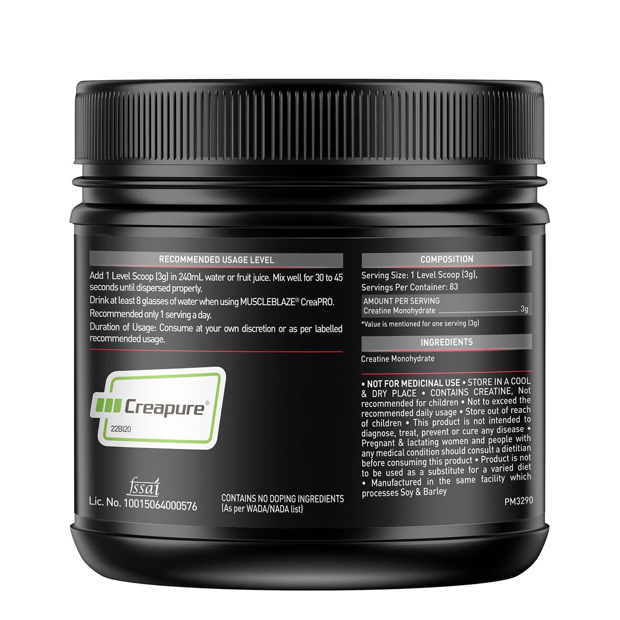 MuscleBlaze Creatine, 250 Gms (Unflavoured)