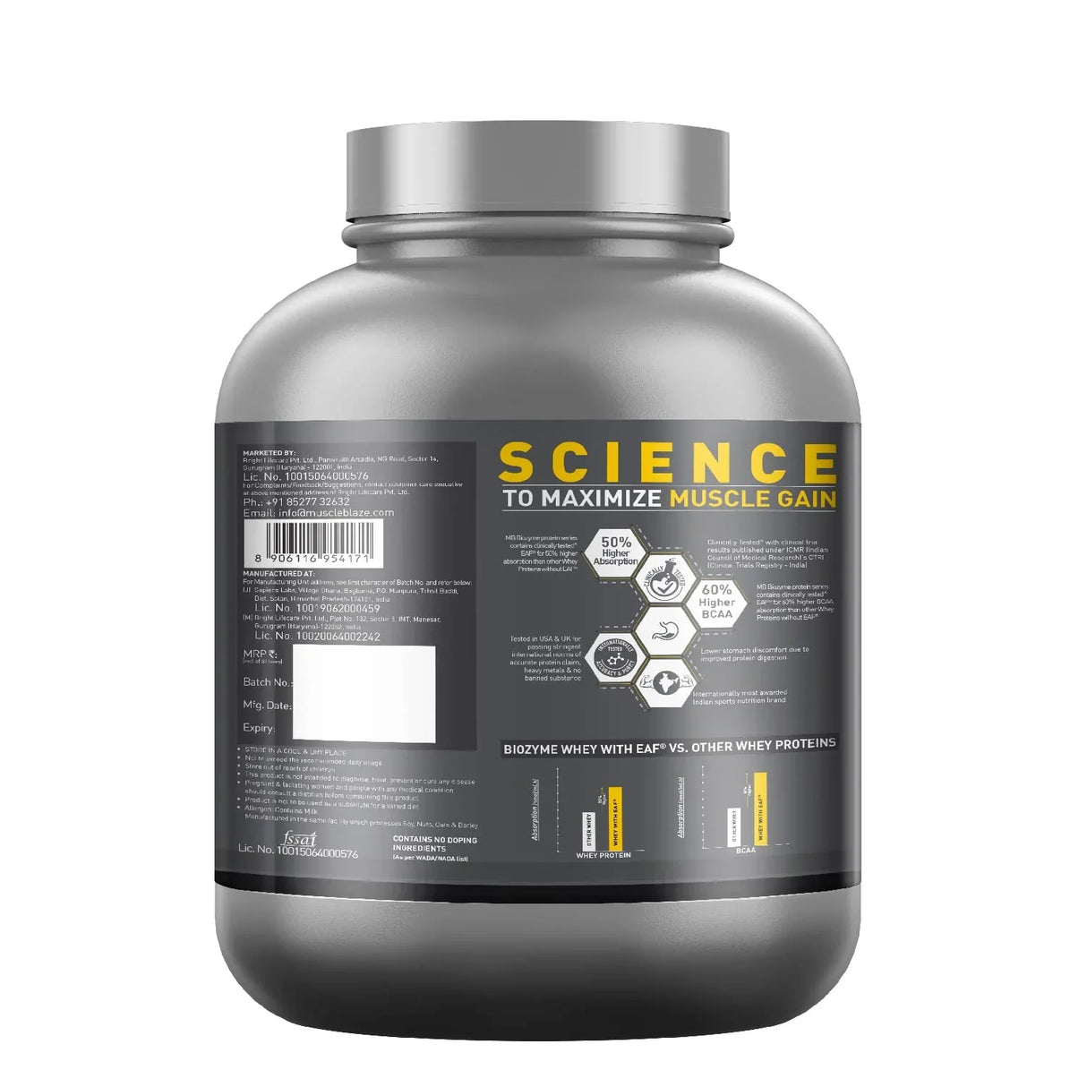 MuscleBlaze Biozyme Performance Whey - 4.4 Lbs