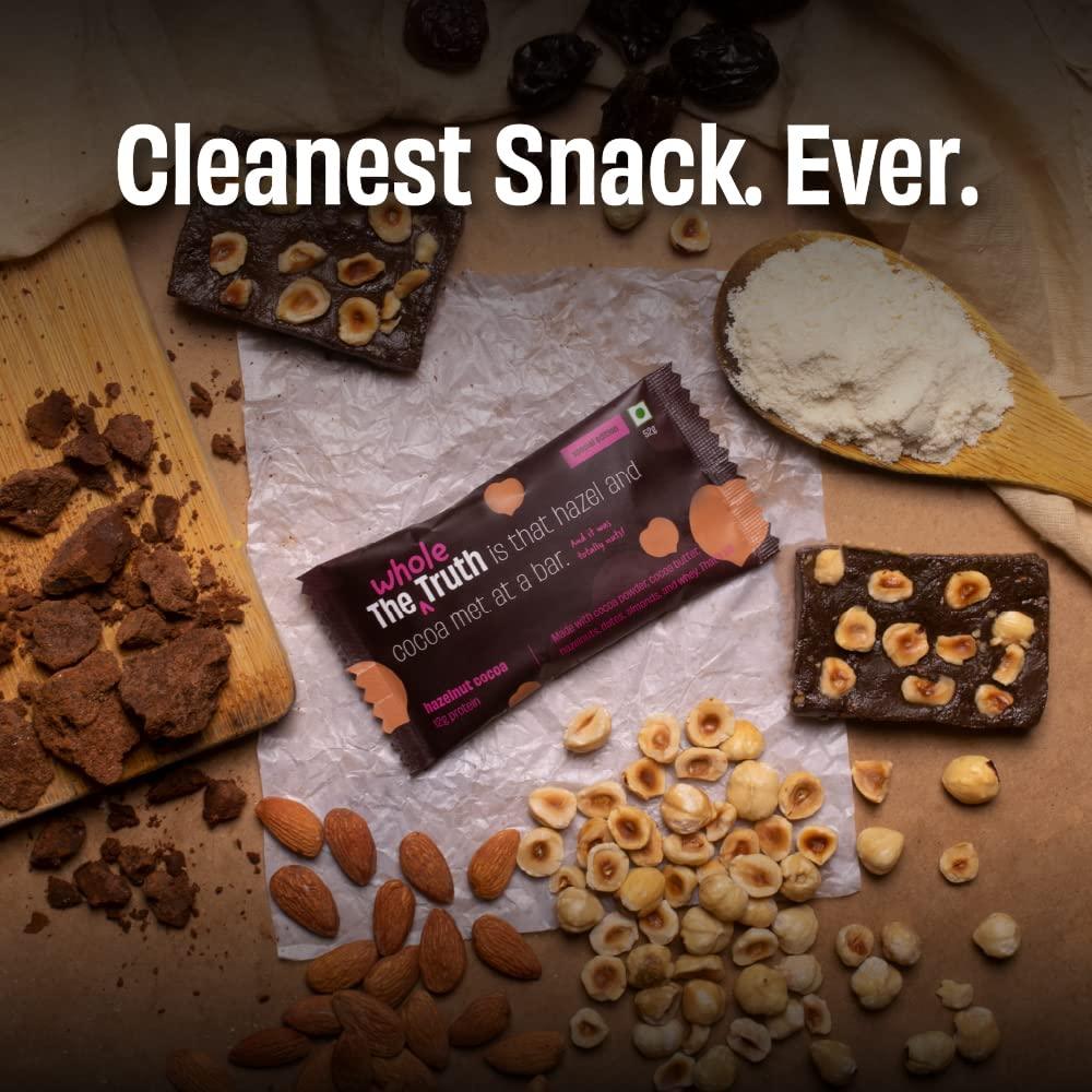 The Whole Truth - Protein Bars | Pack of 6 x 52g each | No Added Sugar | No Preservatives | No Artificial Sweeteners