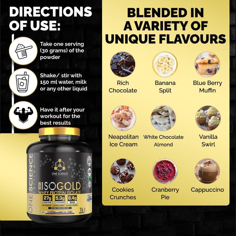 One Science ISO GOLD Whey Protein Isolate - 5 Lbs