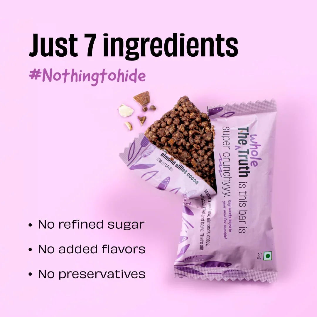 The Whole Truth Millet Cocoa Protein Bar - 55g
