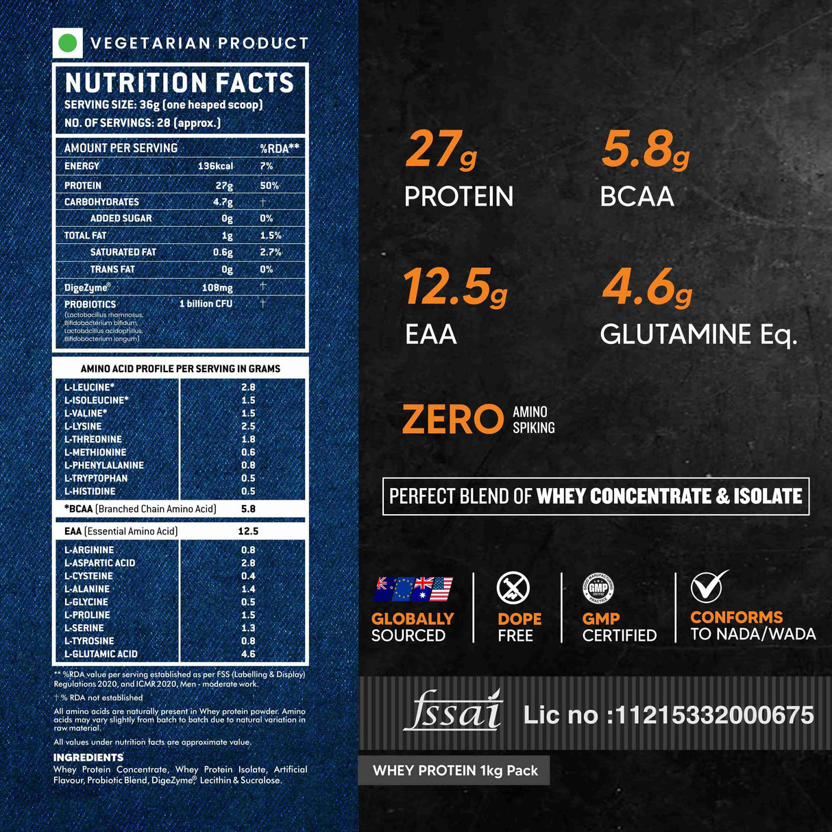 AS-IT-IS Atom Whey Protein with Digestive Enzymes - 1 kg (2.2 Lbs)