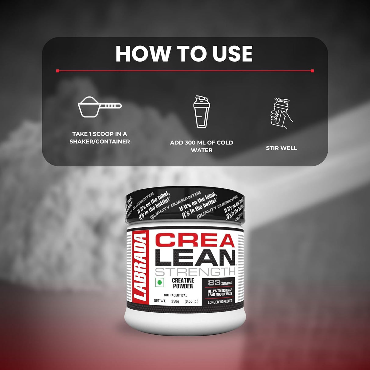 Labrada Crealean 3g Creatine Monohydrate, 83 Servings