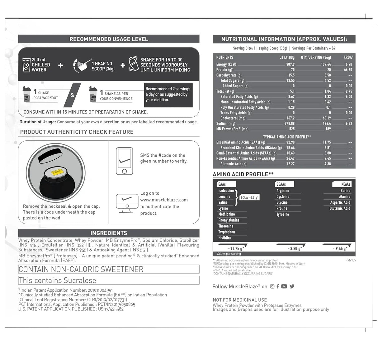 MuscleBlaze Biozyme Performance Whey - 4.4 Lbs