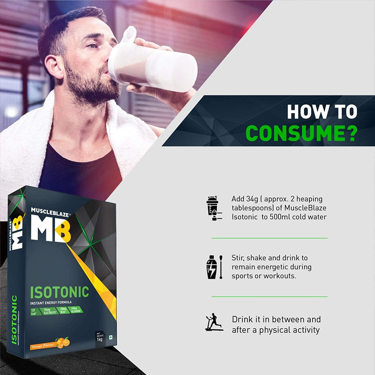 MuscleBlaze Isotonic Instant Energy Drink Formula - 1 Kg
