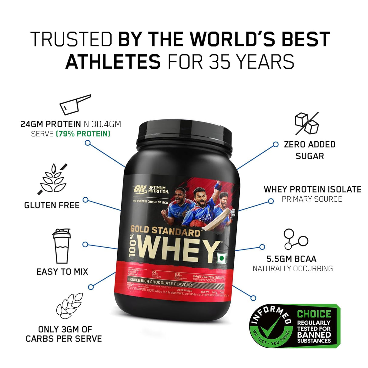 Optimum Nutrition (ON) Gold Standard 100% Whey 2 Lbs