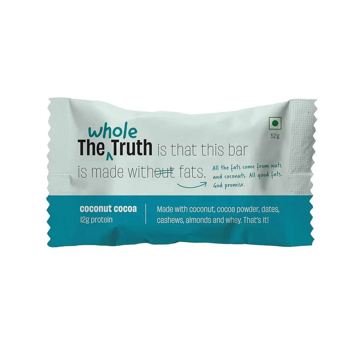 The Whole Truth - Protein Bars | Pack of 6 x 52g each | No Added Sugar | No Preservatives | No Artificial Sweeteners